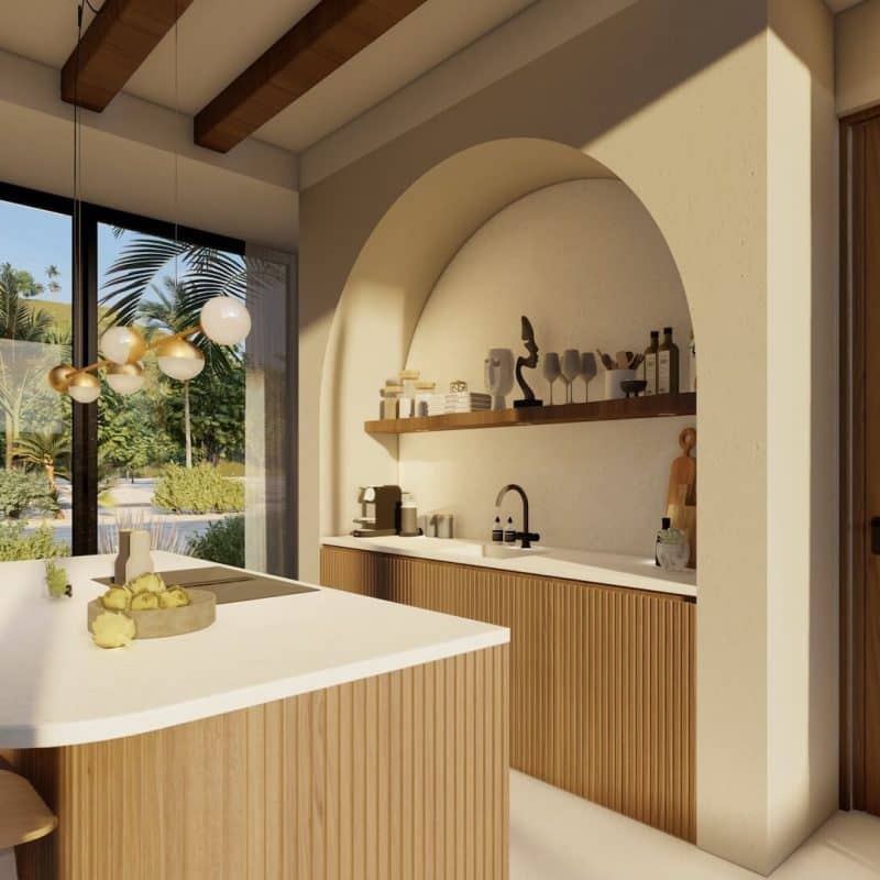 Zelf ontworpen keuken in 3d-weergave